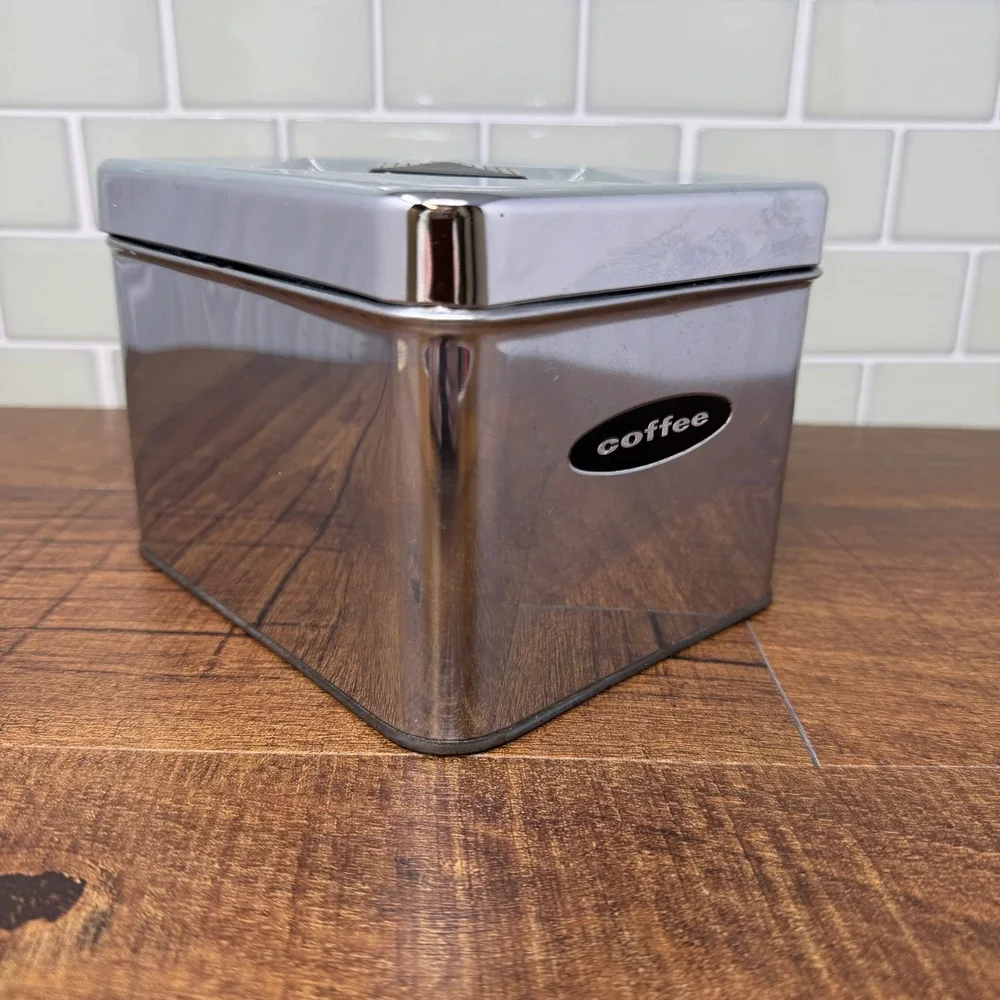 Vintage MCM Masterware Chrome Coffee Canister | Made in USA | Retro Kitchen